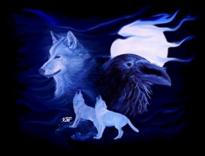 Wolf and Raven - © Krisi ArtKSZP - Fantasy Art Painting